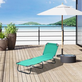 Espreguiçadeira dobrável e reclinável em tecido Oxford para praia, campismo e piscina, 188 x 56 x 28 cm, verde