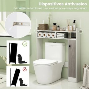 Armario de casa de banho com prateleiras ajustáveis e porta 88 cm x 18 cm x 100 cm Branco