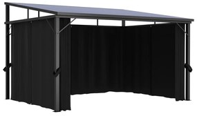 Gazebo com cortina 405x294x244 cm antracite