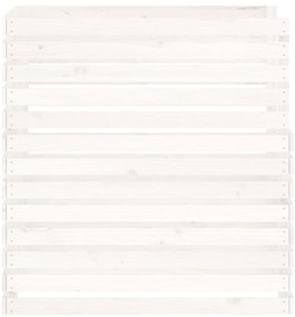 Caixa de compostagem 100x100x102 cm pinho maciço branco