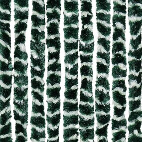 Cortina anti-insetos 100x230 cm chenille verde e branco