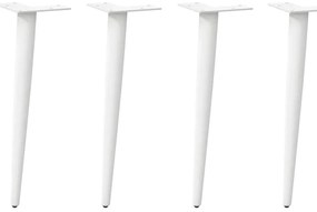 vidaXL Pés para mesa de centro formato cônico 4 peças branco 42-43 cm aço