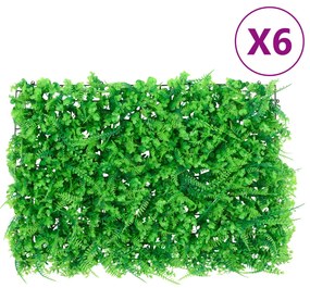 Vedação de folhas de feto artificiais 6 pcs 40x60 cm verde