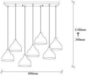 Candeeiro Chandelier Tattoo – Preto – 88 x 40 cm