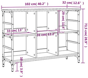 Aparador 102x32x73,5 cm derivados de madeira cinzento sonoma