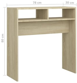 Mesa consola 78x30x80 cm derivados de madeira carvalho sonoma
