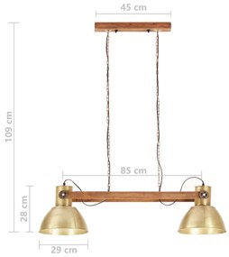 Candeeiro suspenso industrial 25 W 109 cm E27 bronze