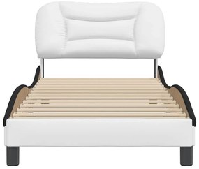 Estrutura de cama c/ cabeceira couro artificial 90x190cm