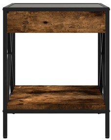 Mesa de cabeceira c/ LED Infinity 40x40x49 cm carvalho fumado