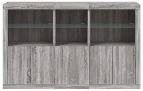 Aparador com luzes LED 162x37x100 cm cinzento sonoma