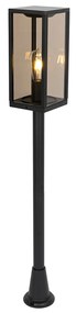 Candeeiro de pé exterior preto com fumê 100 cm IP44 - Charlois Moderno