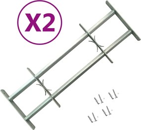 vidaXL Grades de segurança ajustáveis para janelas 2 pcs 1000-1500 mm