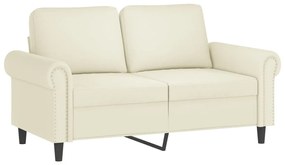 3 pcs conjunto de sofás com almofadões veludo cor creme