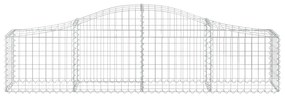 Cestos gabião arqueados 7 pcs 200x30x40/60 cm ferro galvanizado