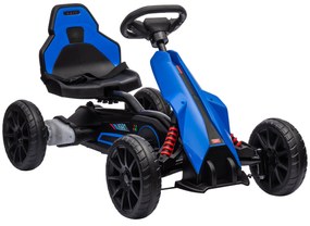 HOMCOM Go Kart Elétrico para Crianças Kart a Bateria 12V Velocidade Ajustável 3-5 km/h e Cinto de Segurança 100x58x58,5 cm Azul | Aosom Portugal