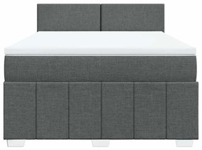 Cama com molas/colchão 140x190 cm tecido cinzento-escuro