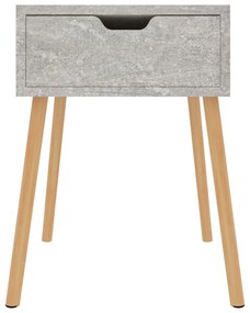 Mesa de cabeceira 40x40x56 cm derivados madeira cinza cimento