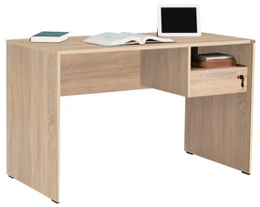 Secretária "Simple" com Gaveta - 120 x 75 x 60 cm - Sonomo e Branco -