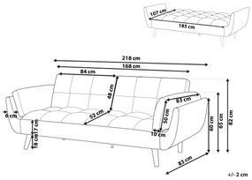Sofá-cama em veludo preto ASBY Beliani