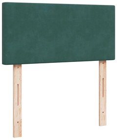 Cama com molas/colchão 90x190 cm veludo verde-escuro