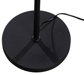 Candeeiro de Pé Preto com Abajur de Veludo Oval 50cm - Parte Moderno,Clássico / Antigo