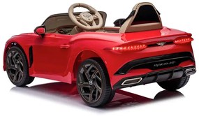 Carro elétrico bateria 12V para Crianças Bentley Bacalar 12v, módulo de música, banco em pele, pneus de borracha EVA Vermelho