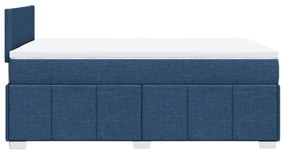 Cama boxspring com colchão 120x190 cm tecido azul
