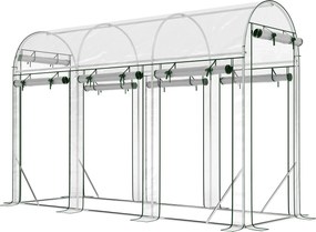 Outsunny Estufa Tipo Túnel 3x1x2 m com 8 Portas Enroláveis e Estrutura de Aço Galvanizado Anti-UV Transparente | Aosom Portugal