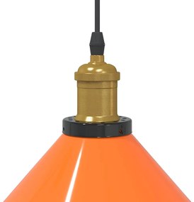Candeeiro suspenso regulável altura E27 laranja brilhante Ø22cm