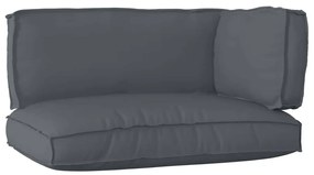vidaXL Conjunto de Almofadas para Pallet de 3 Peças em Tecido Oxford Antracite