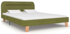 Estrutura de cama com LED em tecido 140x200 cm verde