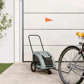 vidaXL Reboque bicicleta animais tecido oxford/ferro cinzento