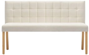 Banco 140 cm veludo cor creme
