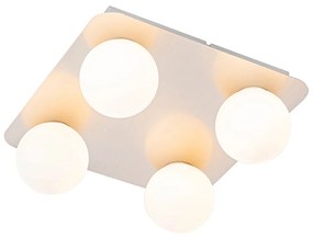 Moderna luminária de teto para banheiro quadrado de aço 4-luz - Cederic Moderno