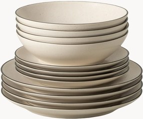 Conjunto de loiça com tigela de sopa Augusta, conjunto de 12