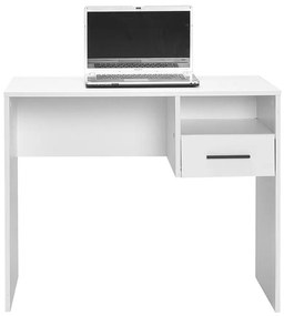 Secretária "Pure" com Gaveta e Prateleira - 90 x 75 x 50 cm - Branco -