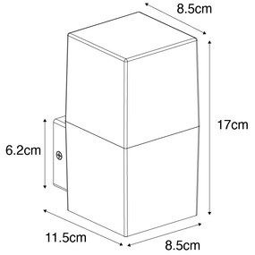 Candeeiro de parede exterior moderno cinzento IP44 - Denmark
