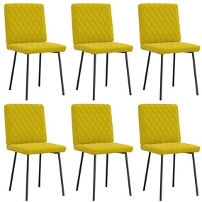 Cadeiras de jantar 6 pcs veludo amarelo