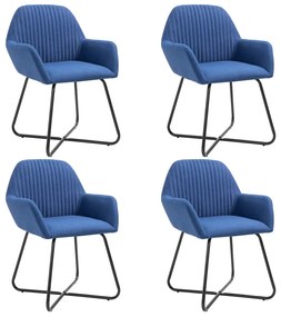 vidaXL Cadeiras de jantar 4 pcs tecido azul