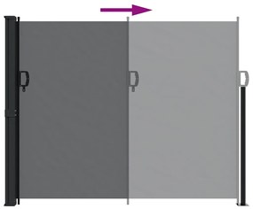 Toldo lateral retrátil 160x300 cm preto