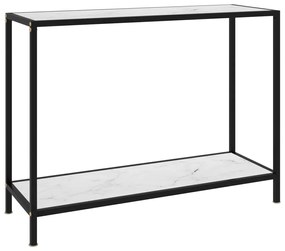 Mesa consola 100x35x75 cm vidro temperado branco
