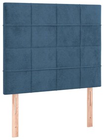 Estrutura de cama c/ cabeceira 90x190 cm veludo azul-escuro