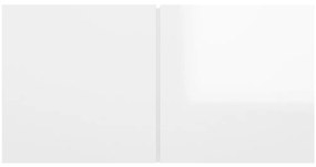 6 pcs conjunto de móveis de TV contraplacado branco brilhante