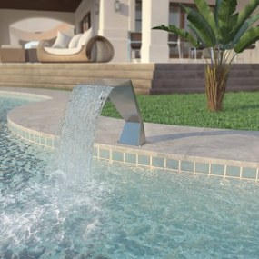 43694 vidaXL Fonte para piscina aço inoxidável 64x30x52 cm prateado