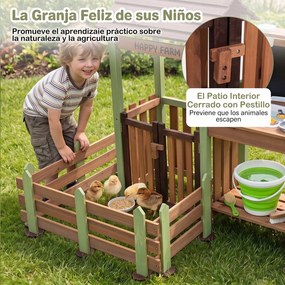 Quinta Infantil de Madeira 2 em 1, 165 x 69 x 89 cm, com Floreira Elevada, Multicolor