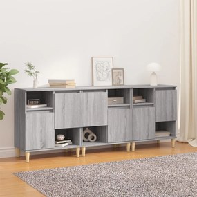 vidaXL Aparadores 3 pcs 60x35x70 cm derivados madeira cinza sonoma