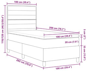 Cama Box com Colchão Preto 100x200 cm Tecido