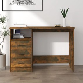 vidaXL Secretária c/ gavetas 110x50x76 cm derivados madeira carvalho