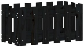Vaso de jardim c/ design cerca 60x30x30 cm pinho maciço preto
