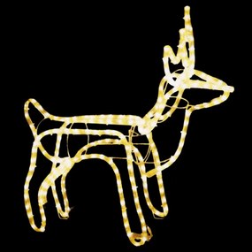 Figuras de rena de Natal 2 pcs 60x30x60 cm branco quente